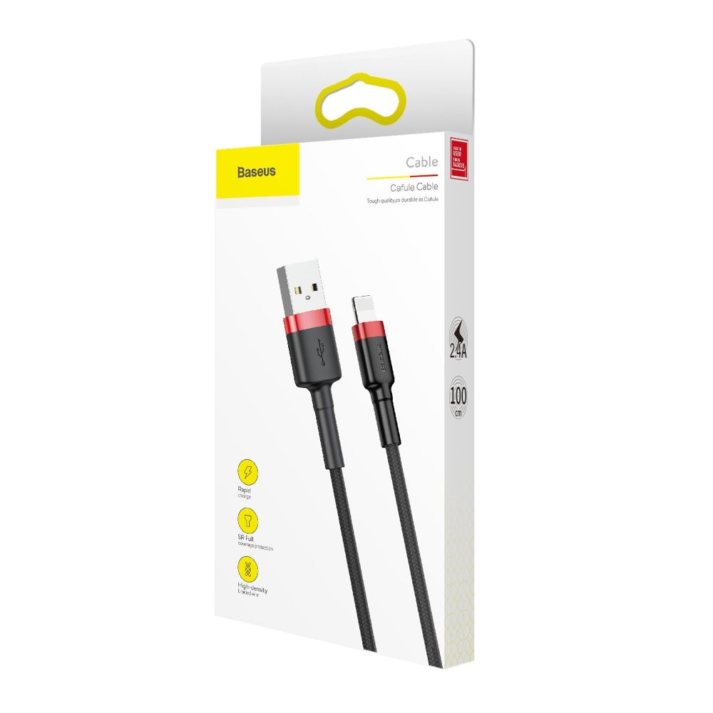 Baseus USB Lightning Apple iPhone/iPad įkrovimo ir duomenų perdavimo kabelis 2.4A, 1.0m Laidai Baseus AUTOGARSAS.LT