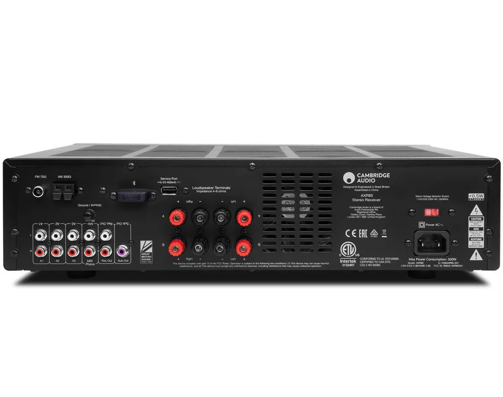 Cambridge Audio AXR85, FM/AM Stereo resyveris su Bluetooth ir Phono