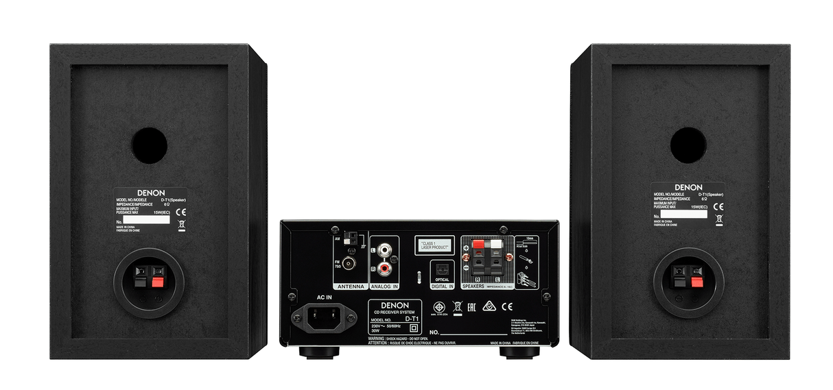 Denon D-T1, Stereo Radijo imtuvas su CD ir kolonėlėmis (įvairių spalvų)- galas