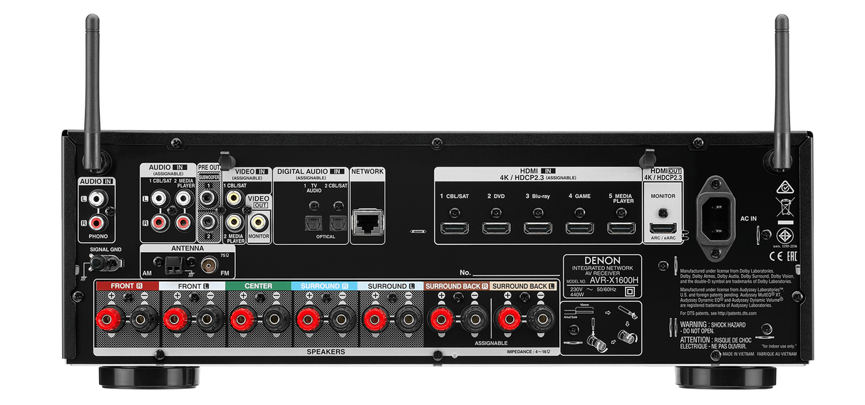 AV resyveris Denon AVR-X1600H 7.2 kanalo namų kino stiprintuvas 7x145W Namu kinas Denon AUTOGARSAS.LT