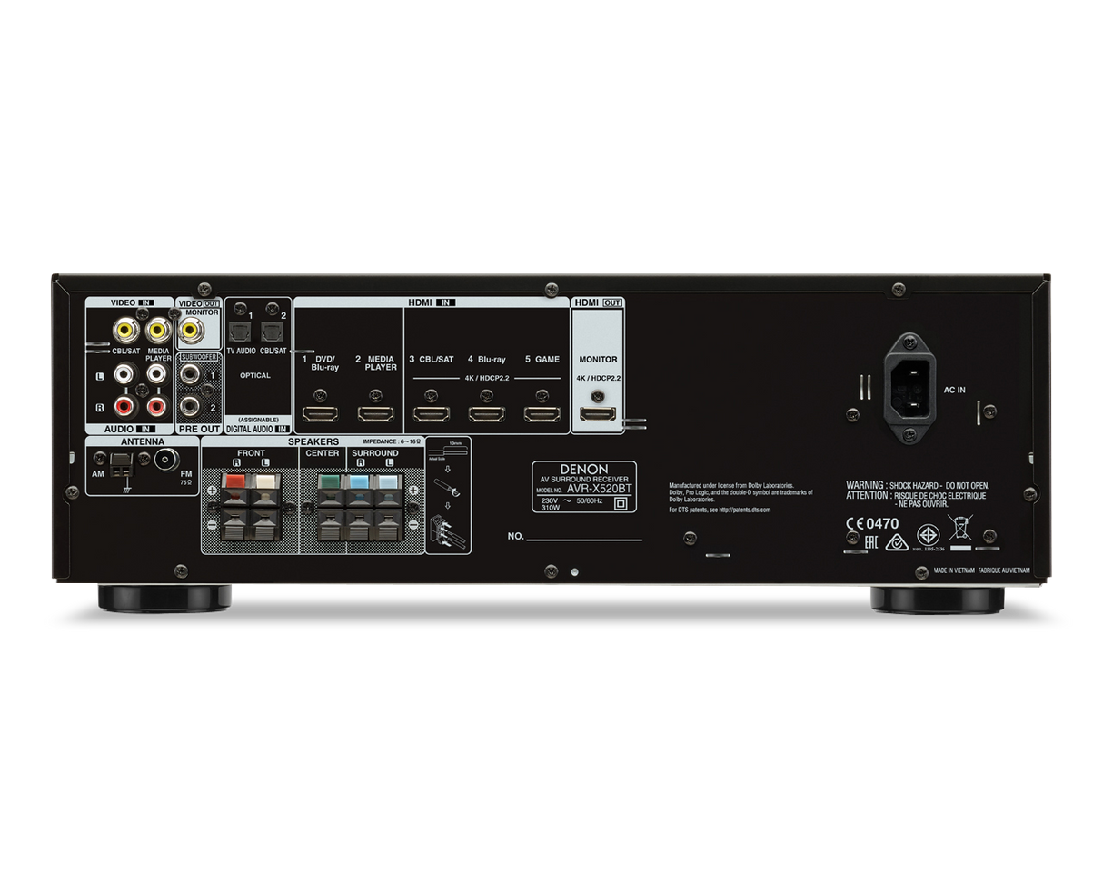 AV resyveris Denon AVR-X520BT 5.2 HD, 5x130W su Bluetooth Namu kinas Denon AUTOGARSAS.LT