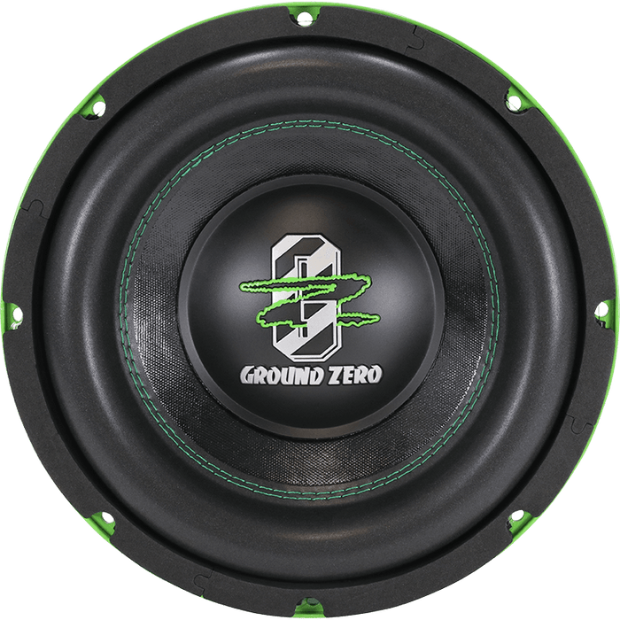 Ground Zero GZHW 25SPL Green Edition, automoblinis žemų dažnių garsiakalbis- priekis