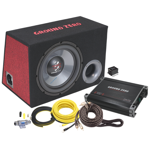 Ground Zero GZ BASS KIT 12.300XL, 300W automobilinė žemų dažnių garso kolonėlė su garso stiprintuvu