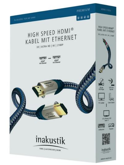in-Akustik PREMIUM HDMI-HDMI (HDMI 2.0), kabelis