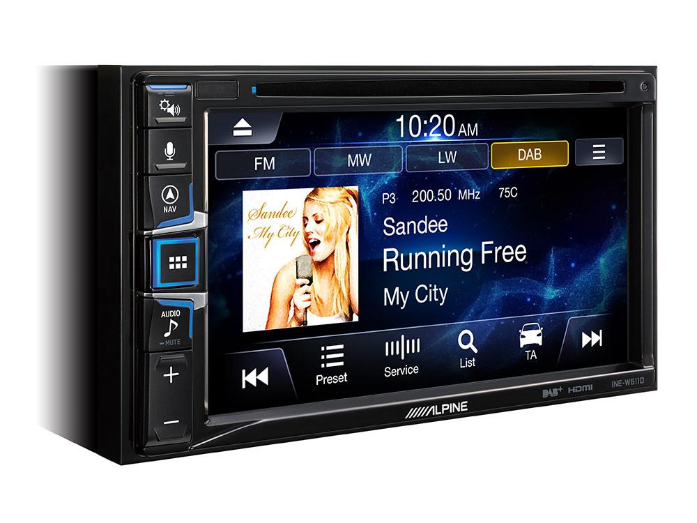 Multimedija automobiliui Alpine INE-W611D, 2-DIN, USB, BLUETOOTH, Apple CarPlay, Android Auto, DAB+ Multimedija Alpine AUTOGARSAS.LT