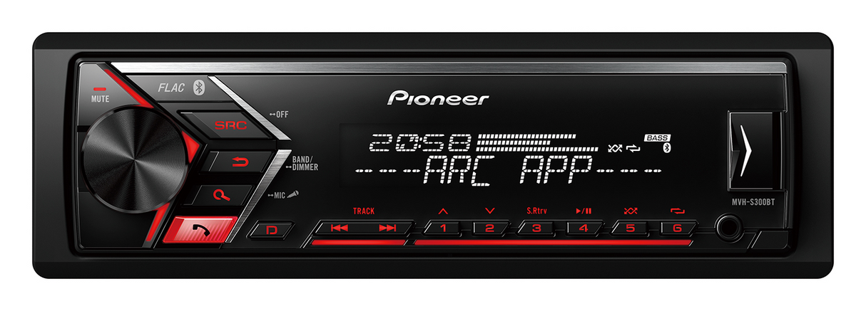 Magnetola automobiliui Pioneer MVH-S300BT, BLUETOOTH, USB, AUX Magnetolos Pioneer AUTOGARSAS.LT