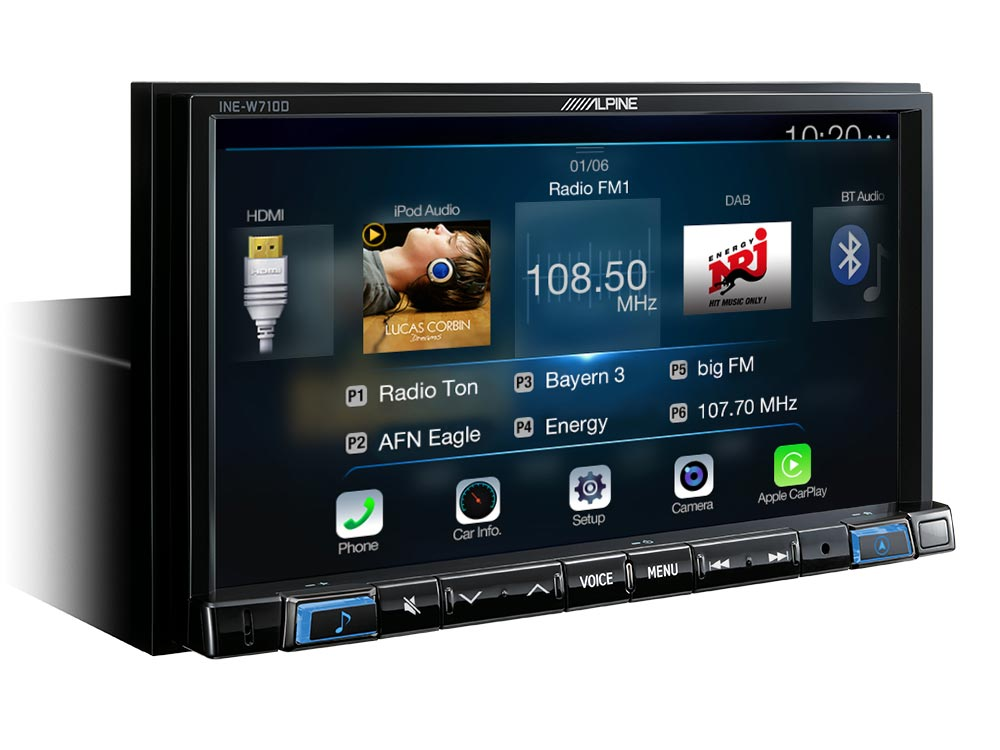Pažangi navigacinė sistema Alpine INE-W710D, su DAB+, USB, HDMI, BLUETOOTH, Apple CarPlay ir Android Auto GPS navigacija Alpine AUTOGARSAS.LT