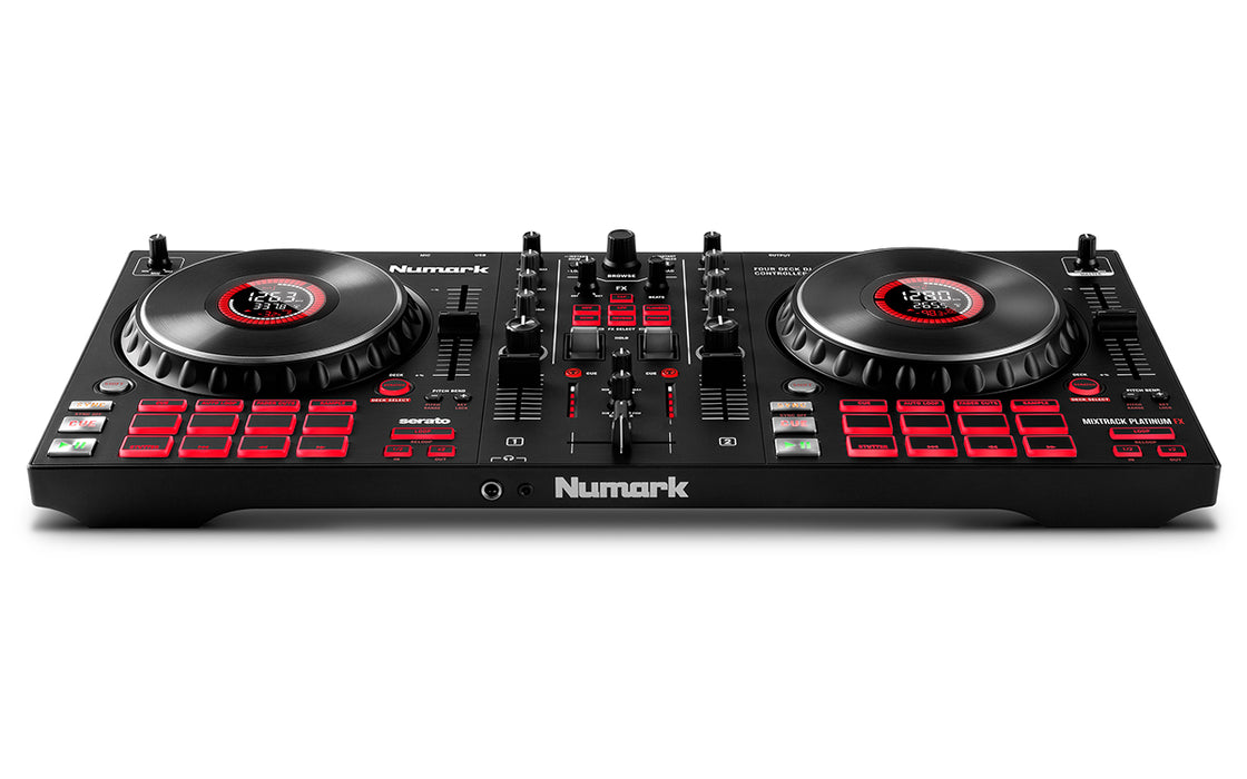 Numark Mixtrack Platinum FX, pažangus DJ valdiklis su "Jog Wheel" ekranais ir efektų valdikliais