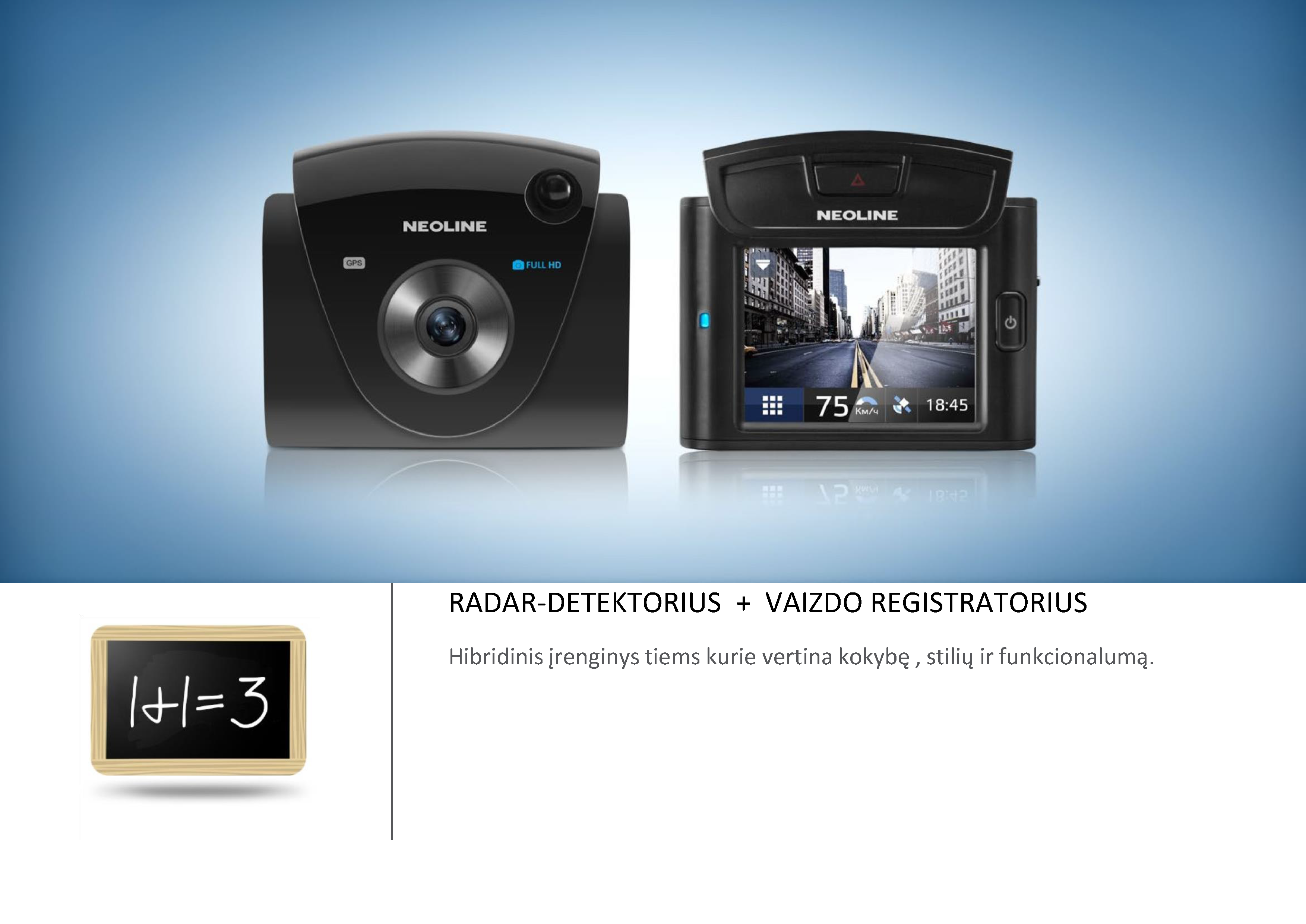 Radaro detektorius-Vaizdo registratorius Neoline X-COP 9700 LT kalba (+nemokamas montavimas) Vaizdo registratoriai - radarų detektoriai Neoline AUTOGARSAS.LT