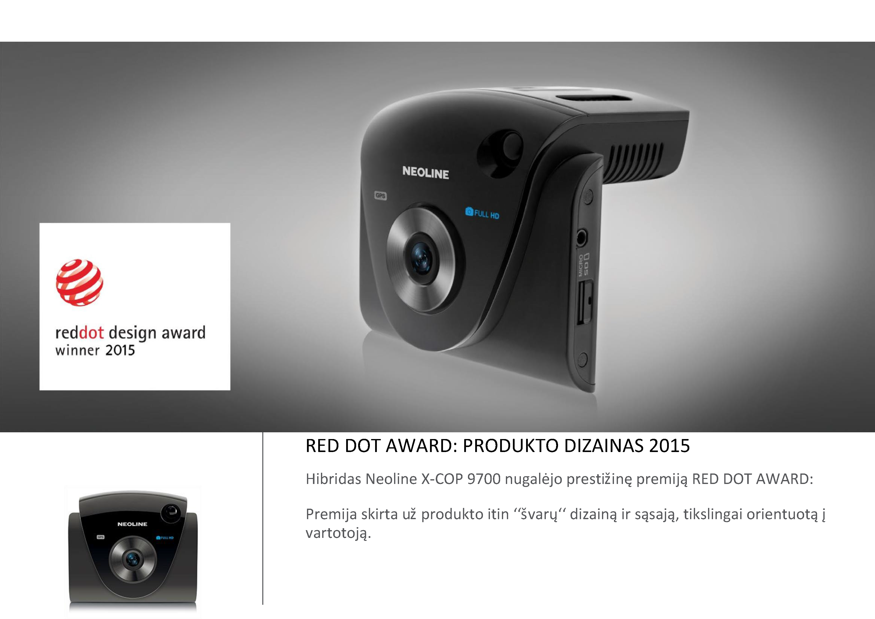 Radaro detektorius-Vaizdo registratorius Neoline X-COP 9700 LT kalba (+nemokamas montavimas) Vaizdo registratoriai - radarų detektoriai Neoline AUTOGARSAS.LT