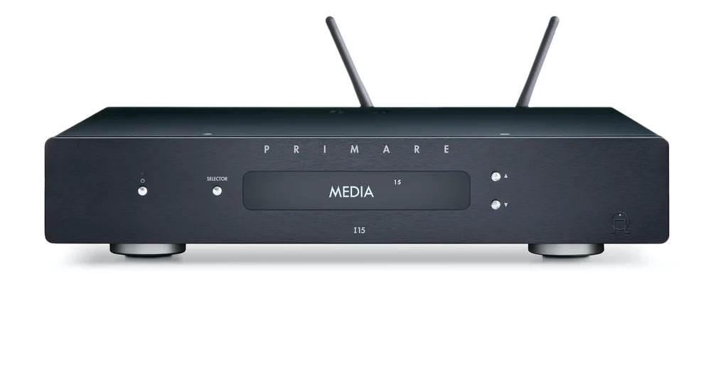 Primare I15 MK2 Prisma, integruotas stereo stiprintuvas su tinklo grotuvu - Antenos ir priekinis ekranas su užrašais