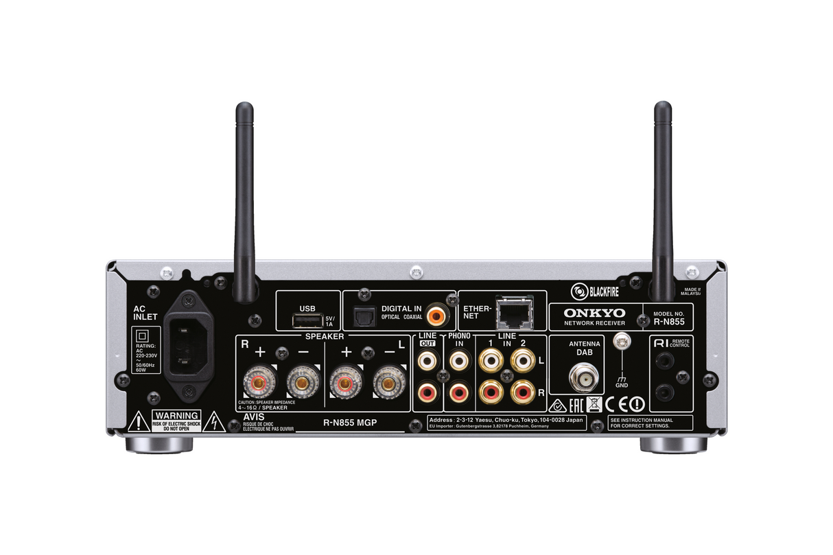 Tinklinis stereo resyveris Onkyo R-N855 2.1, 2x70W Stereo Onkyo AUTOGARSAS.LT