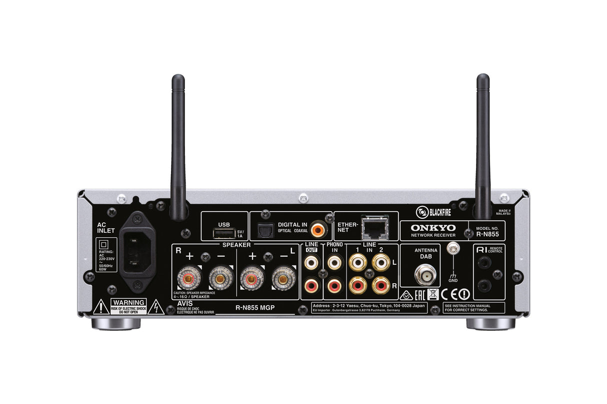 Tinklinis stereo resyveris Onkyo R-N855 2.1, 2x70W, Bluetooth, AirPlay Stereo Onkyo AUTOGARSAS.LT