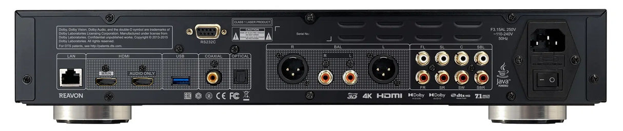 REAVON UBR-X200, 4K Ultra HD Universalus CD grotuvas - galinė panelė su daugybe jungčių