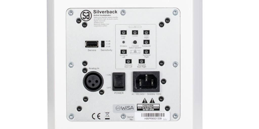 System Audio SA legend 40.2 silverback, grindinės garso kolonėlės (įvairių spalvų)- jungtys