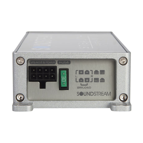 Soundstream ST2.500D, itin kompaktiškas automobilinis stiprintuvas - šonas