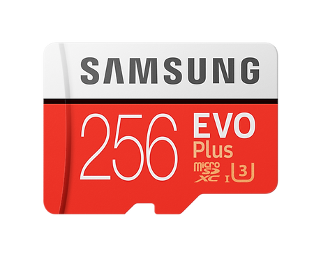 Samsung EVO Plus MicroSD 256GB atminties kortelė su adapteriu