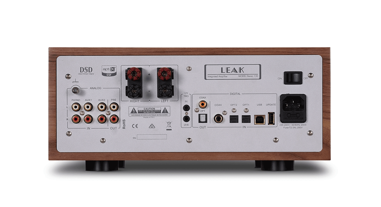 LEAK STEREO 130, integruotas stiprintuvas (įvairių spalvų)- galas