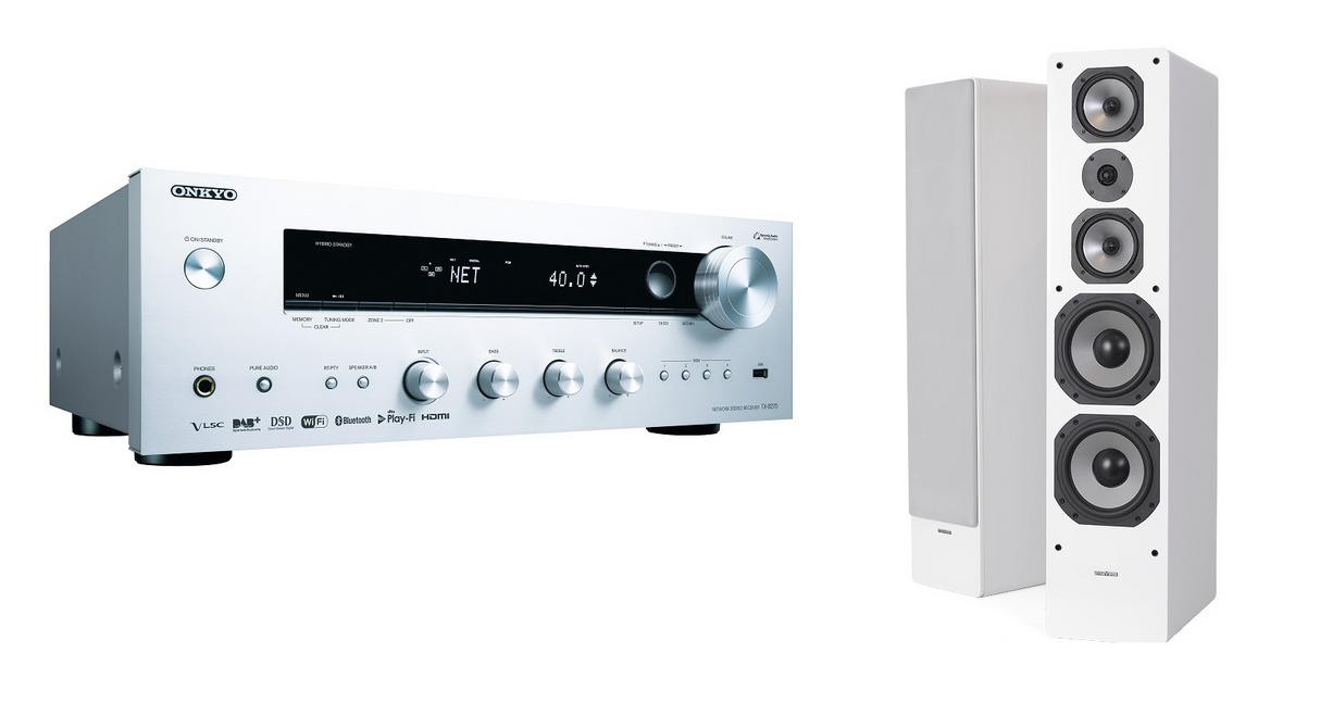 Stereo komplektas - stiprintuvas ONKYO TX-8270, su kolonėlėm Dynavoice Challenger M-85 EX (v.4) Stereo Stereo AUTOGARSAS.LT