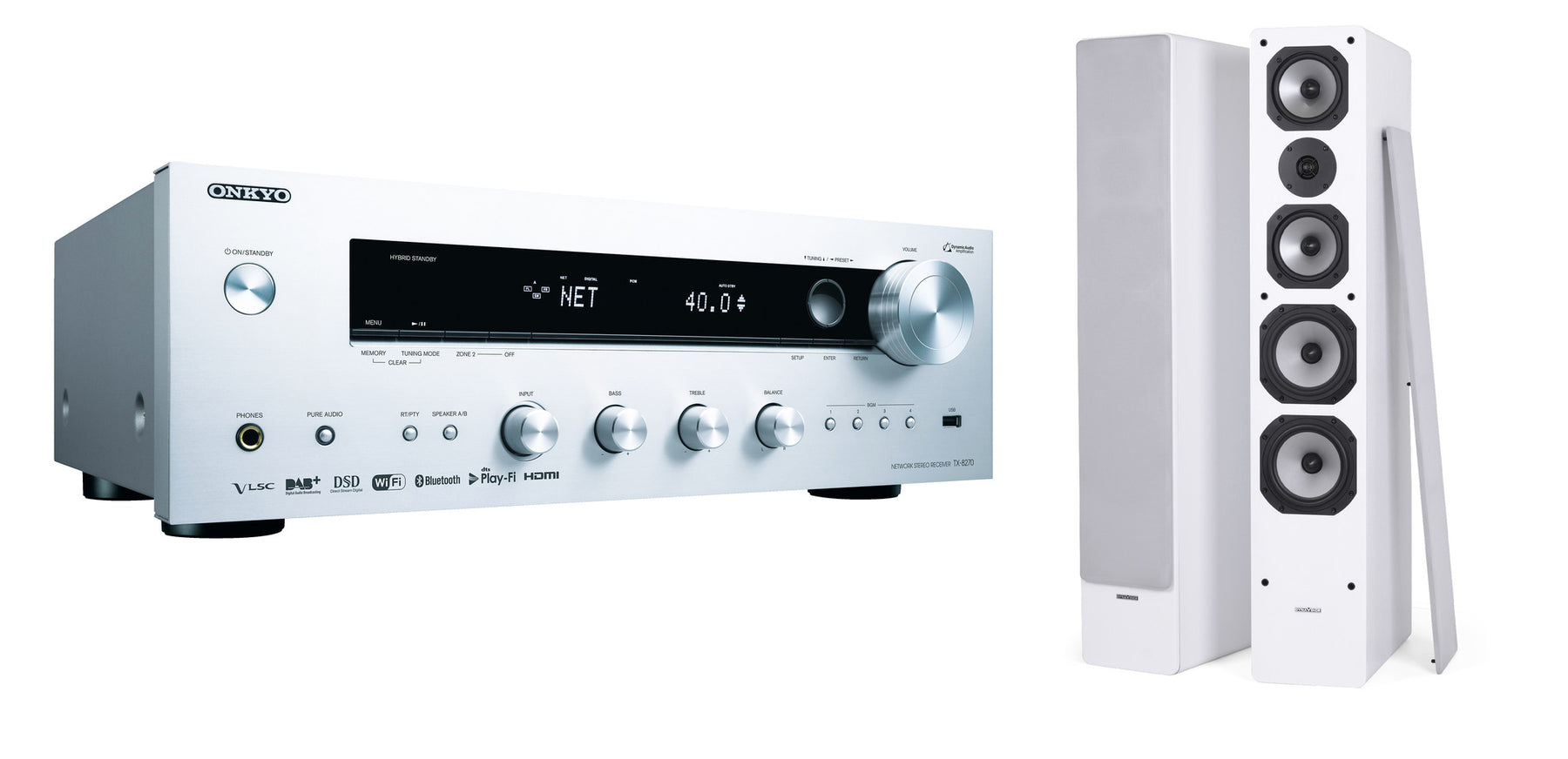 Stereo komplektas - stiprintuvas ONKYO TX-8270, su kolonėlėm Dynavoice Challenger M-65 EX (v.4) Stereo Stereo AUTOGARSAS.LT