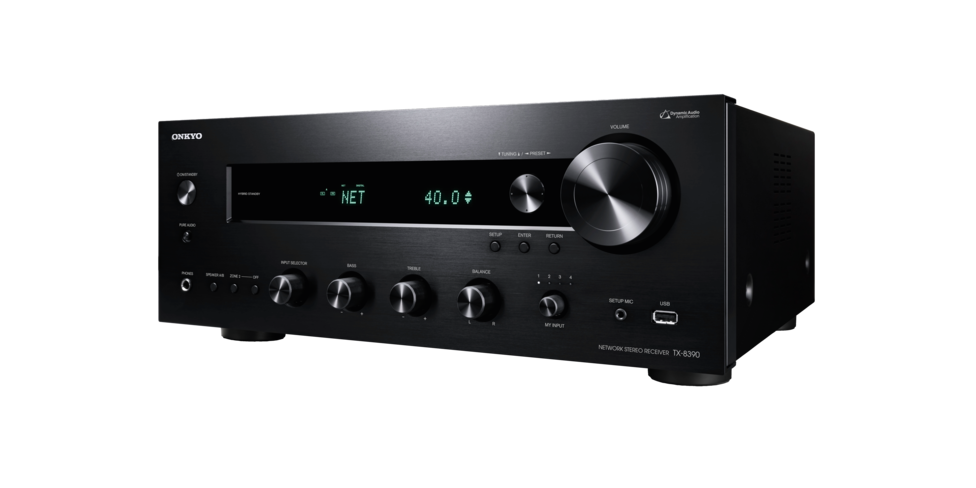 Tinklinis stereo resyveris Onkyo TX-8390 2.1, 2x200W, USB, Bluetooth, Wi-Fi, DTS, Play-Fi®, AirPlay 2, FlareConnect, Spotify, Amazon Music, TIDAL, Deezer, TuneIn Stiprintuvai Onkyo AUTOGARSAS.LT