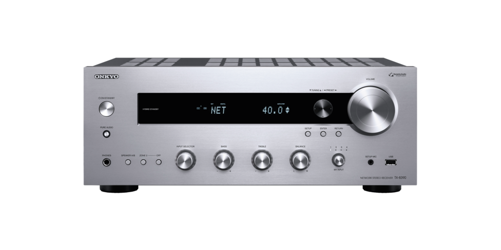 Tinklinis stereo resyveris Onkyo TX-8390 2.1, 2x200W, USB, Bluetooth, Wi-Fi, DTS, Play-Fi®, AirPlay 2, FlareConnect, Spotify, Amazon Music, TIDAL, Deezer, TuneIn Stiprintuvai Onkyo AUTOGARSAS.LT