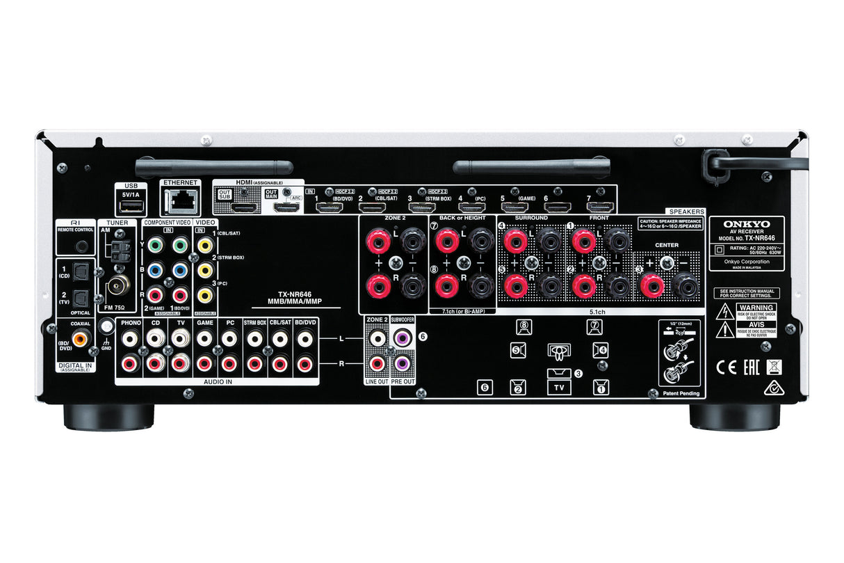 Tinklinis AV resyveris Onkyo TX-NR646 7.2, 630W Namu kinas Onkyo AUTOGARSAS.LT