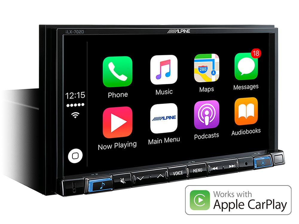 7” skaitmeninės medijos grotuvas su Apple CarPlay ir Android Auto - iLX-702D ,HDMI Multimedija Alpine AUTOGARSAS.LT