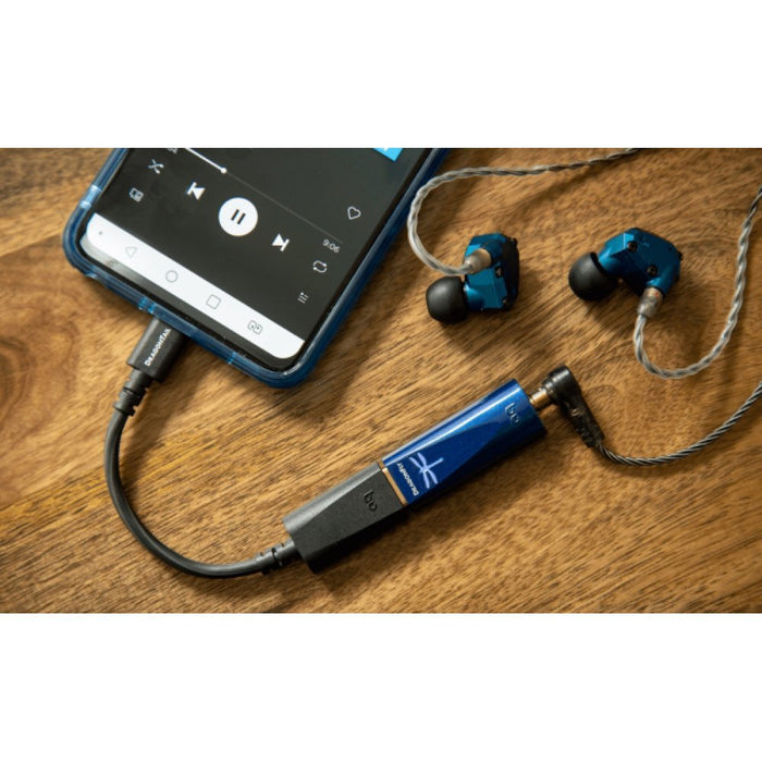 AudioQuest DragonFly Cobalt USB keitiklis DAC, ausinių stiprintuvas - sasaja su telefonu