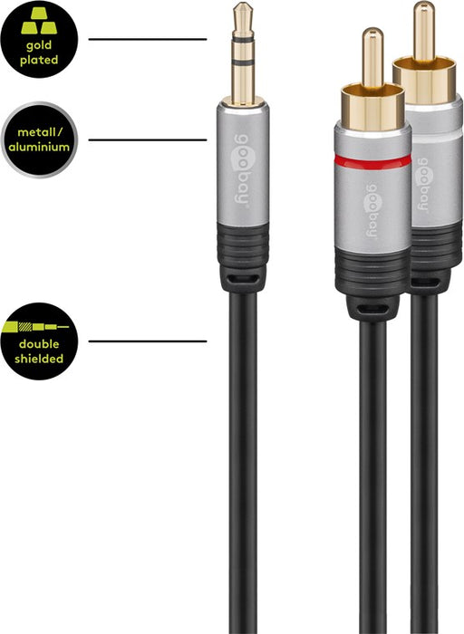 Goobay (1.5 m.), MP3 audio kabelis su adapteriu- detalizuota