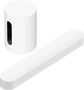 Sonos Beam (Gen2) soundbar'o ir Sonos SUB Mini, žemų dažnių garso kolonėlės komplektas (įvairių spalvų)- balta