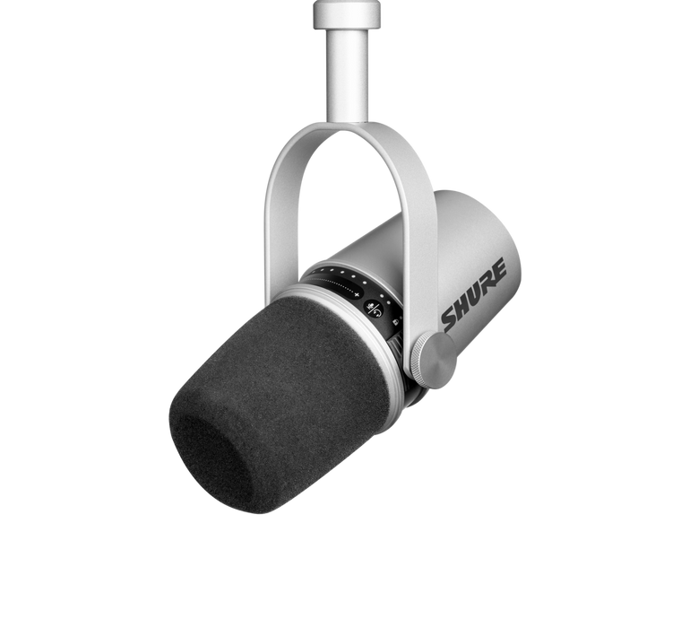 Shure MV7, podkastinis mikrofonas (įvairių spalvų) - sidabrinis