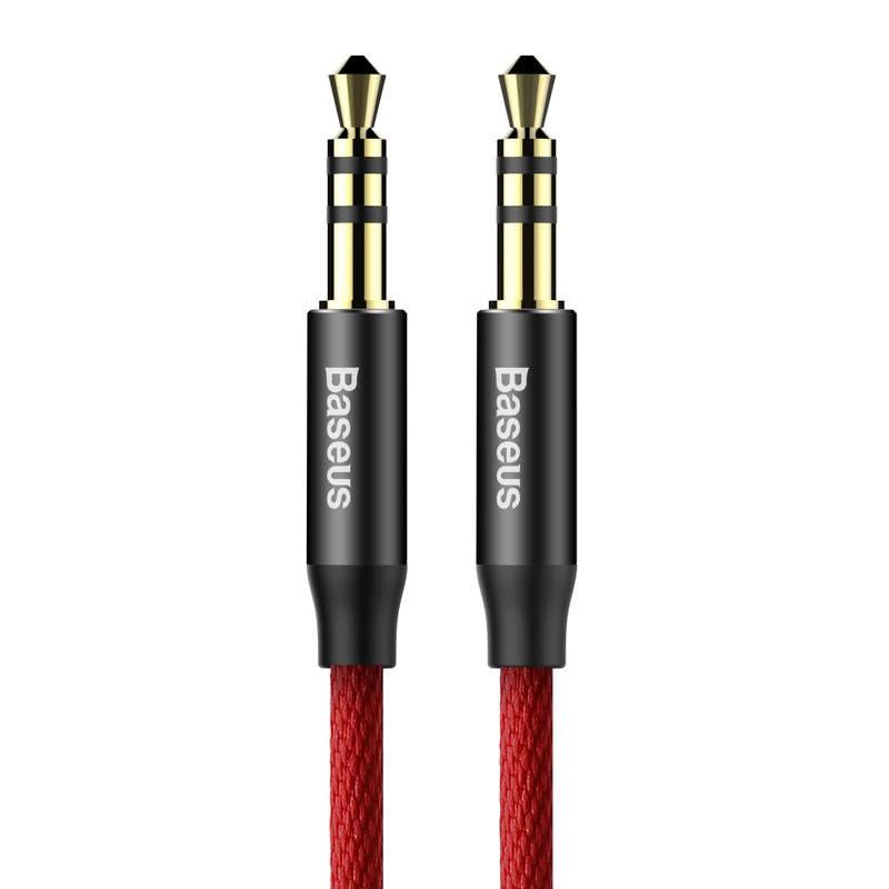 Aux įėjimo laidas Baseus AUX Yiven Cable Black/Red 1m, 3.5mm kištukai Laidai ir priedai Baseus AUTOGARSAS.LT