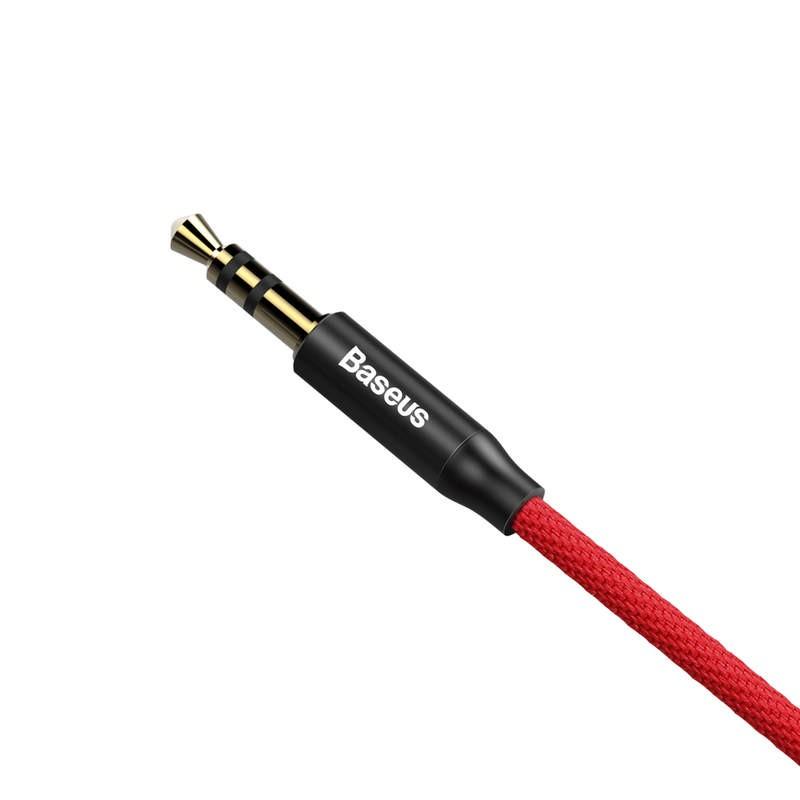 Aux įėjimo laidas Baseus AUX Yiven Cable Black/Red 1m, 3.5mm kištukai Laidai ir priedai Baseus AUTOGARSAS.LT