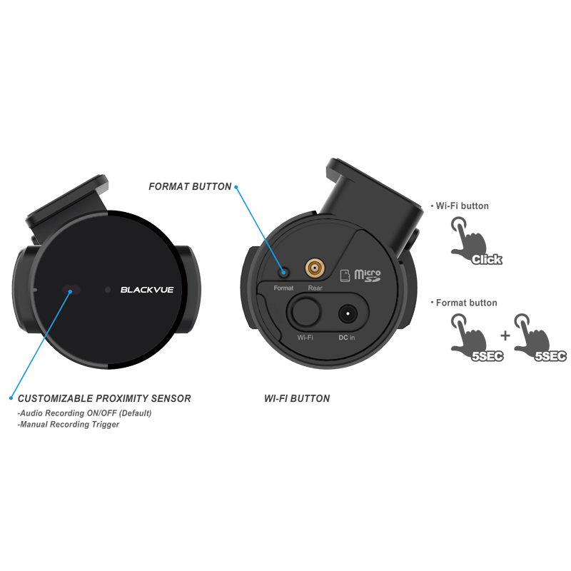 Blackvue DR750S-2CH LTE, vaizdo registratorius - šonas