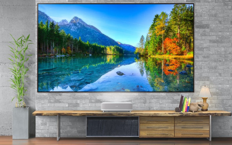 Epson ELPSC36 Laser TV 120", Projector screen for laser TV projector.