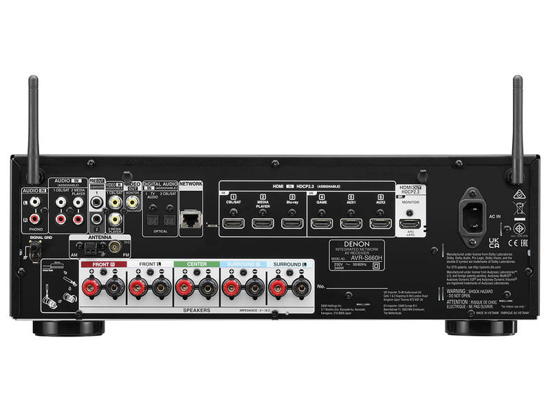 DENON AVR-S660H, 5.2 kanalų AV imtuvas - stiprintuvas- galas