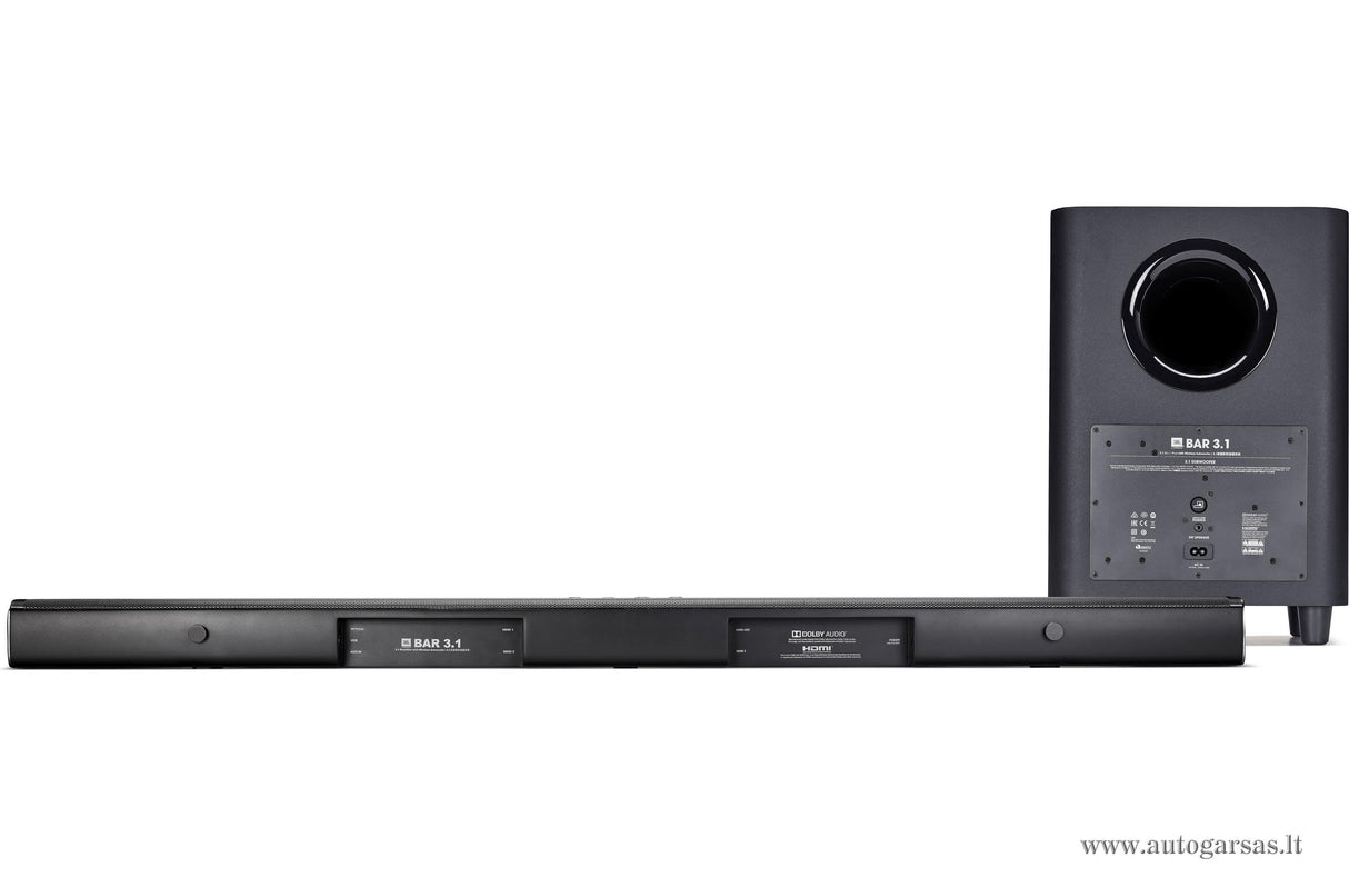 JBL BAR 3.1 soundbar-as TV garso kolonėlė ir žemų dažnių garsiakalbis 450W HDMI Bluetooth Namu kinas JBL AUTOGARSAS.LT