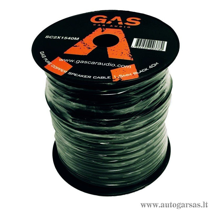 Garsiakalbių laidas GAS PURE COPPER SC 2 x 1.50 mm²/1m ritėje 40m arba 200m Laidai GAS AUTOGARSAS.LT