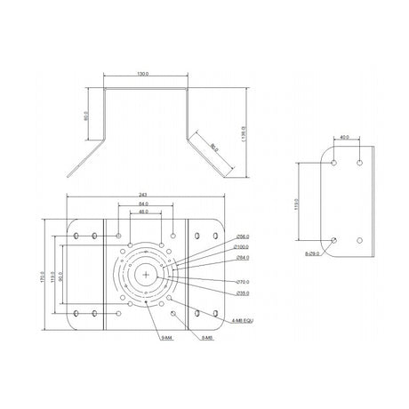 Dahua PFA151, kampinis vaizdo kameros laikiklis - schema