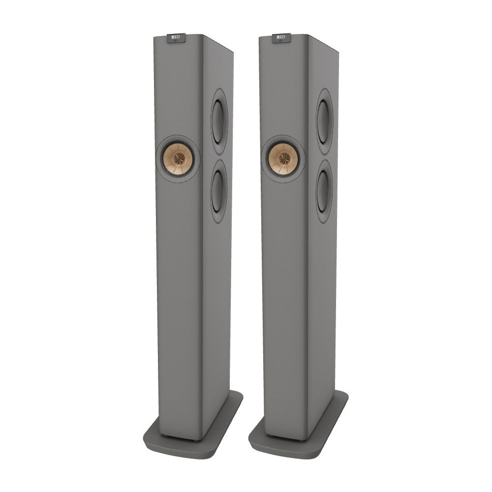 KEF LS60 WIRELESS, belaidės grindinės garso kolonėlės (įvairių spalvų)- titanium grey