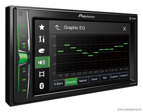 Multimedija automobiliui Pioneer MVH-A200VBT su 6.2″ ekranu, iPod/iPhone, USB, AUX, BLUETOOTH Multimedija Pioneer AUTOGARSAS.LT