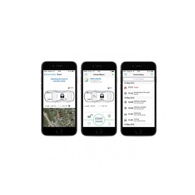 Pandora Smart Pro, apsaugos sistema- aplikacija