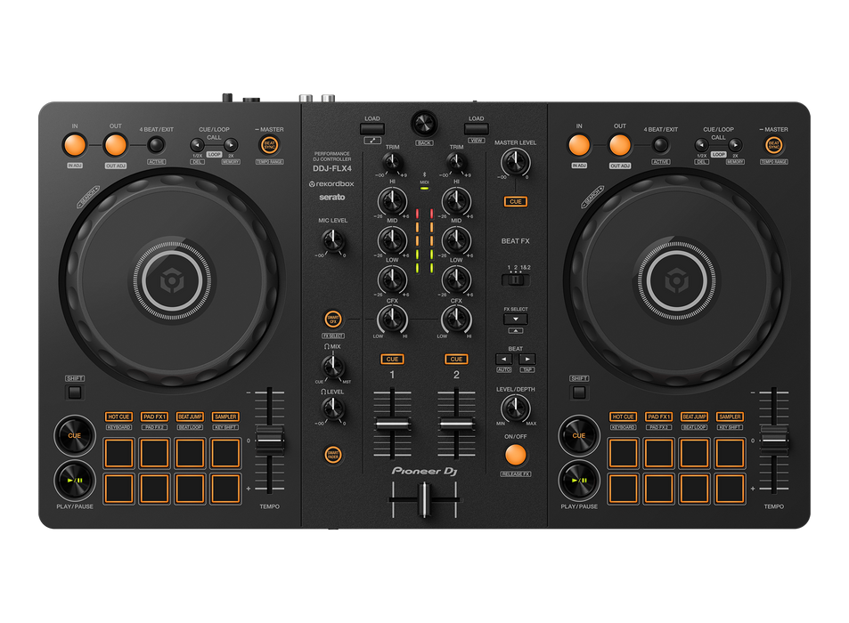Pioneer DDJ-FLX4, DJ kontroleris- viršus