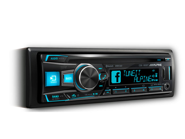 Magnetola automobiliui Alpine CDE-185BT, USB, AUX, BLUETOOTH, TuneIt App Magnetolos Alpine AUTOGARSAS.LT