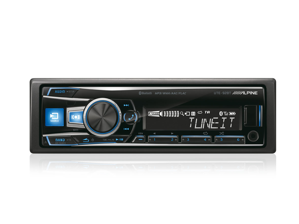 Magnetola automobiliui Alpine UTE-92BT, USB, AUX, BLUETOOTH Magnetolos Alpine AUTOGARSAS.LT