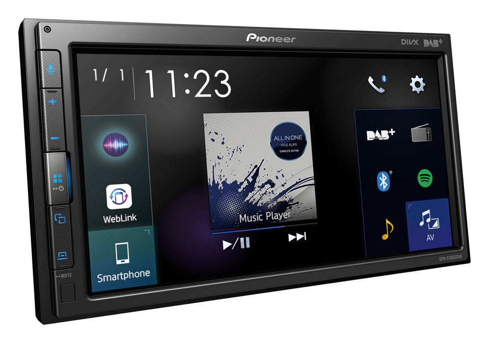 Multimedija automobiliui Pioneer SPH-EVO62DAB-UNI, 1-DIN, USB, BLUETOOTH, Apple CarPlay, Android Auto, Waze Multimedija Pioneer AUTOGARSAS.LT