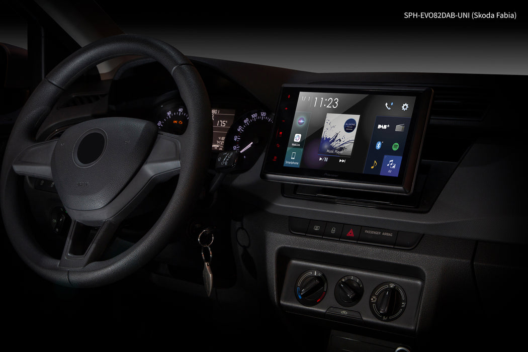 Multimedija automobiliui Pioneer SPH-EVO82DAB-UNI, 1-DIN, USB, BLUETOOTH, Apple CarPlay, Android Auto, Waze Multimedija Pioneer AUTOGARSAS.LT